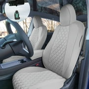 FH Group Custom Fit Neoprene Car Seat Cover for 2020-2024 Tesla Model Y, Solid Gray Front Set Seat Covers with Air Freshener